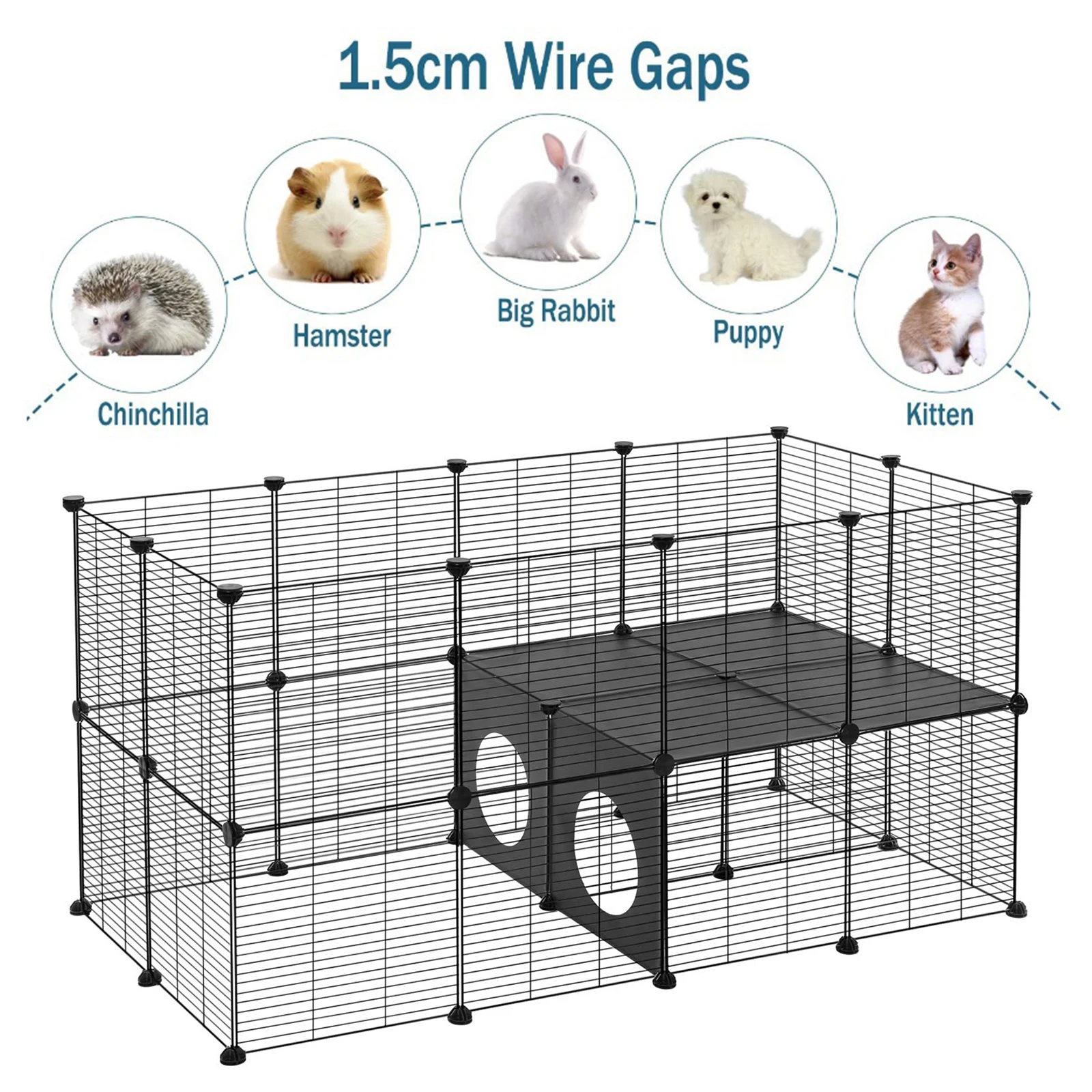 

Guinea Pig Cages 57.09x29.53x29.53in Pet Playpen Portable Metal Fence for Guinea Pigs/Bunny/Hedgehogs/Chickens