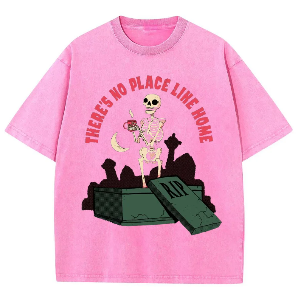 男性と女性のためのスカルプリントTシャツ,特大のゆったりとした服,半袖,ユニセックス,ウォッシュデニムトップ,学生,手頃な価格