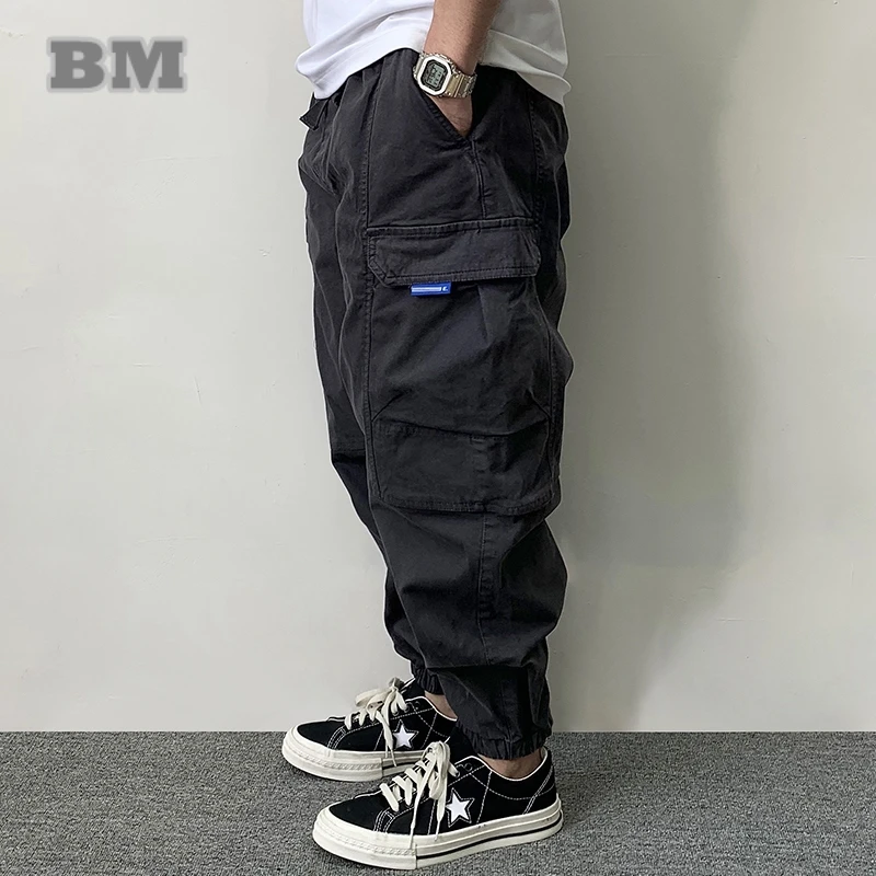 High Quality Cotton Cargo Pants For Men Japanese Streetwear Plus Size Tactical Pants Harajuku Casual Joggers Fashion Trousers