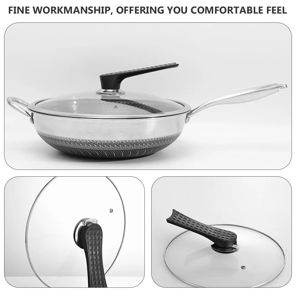 

2Pcs Kitchen Pot Lid Handles Heat Resistant Pan Cover Long Handle Replacement Anti Scald Pot Lid Grip Accessories