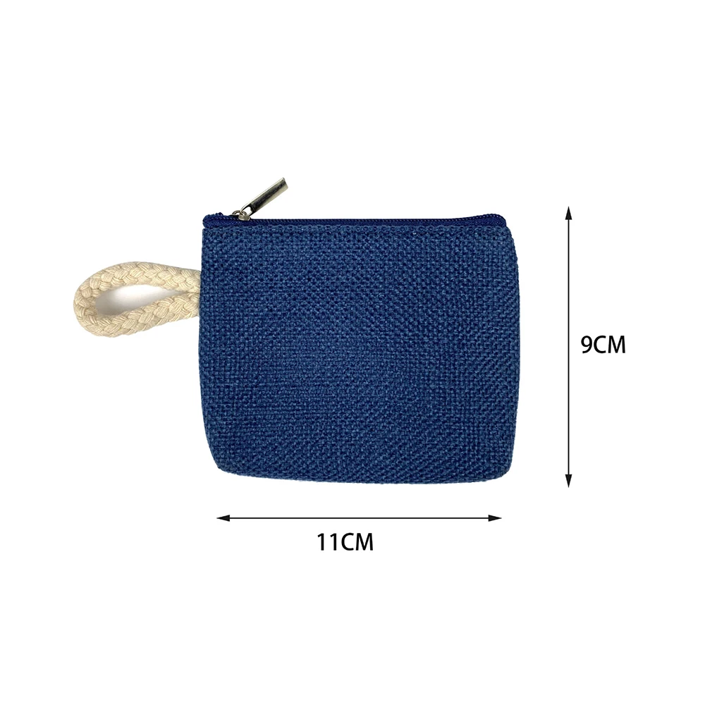 20pcs GYF Purses Cotton Linen Plain Printing Solid Ear Line Short Wallet Mix Color