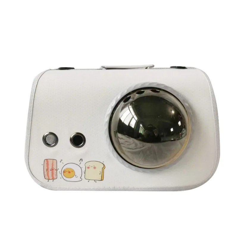 Large Capacity Breathable Cat Carrier Space Capsule Design Stylish Outdoor Portable Pet Backpack Double Shoulder Side PU