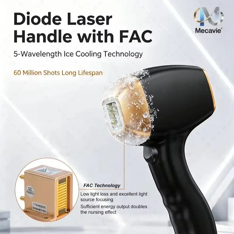 2IN1 5Waves 755nm 808nm 940nm 1064nm Professional Desktop Diode Laser Hair Removal Machine 5000W Ice Cooling Painless System