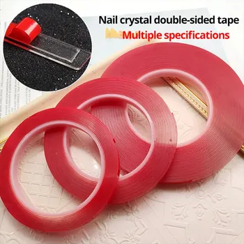 2pc Ultra Thin Transparent Red Film Double Sided Tape With HighTemperature Resistance No Marks Waterproof Adhesion Strong Adhes