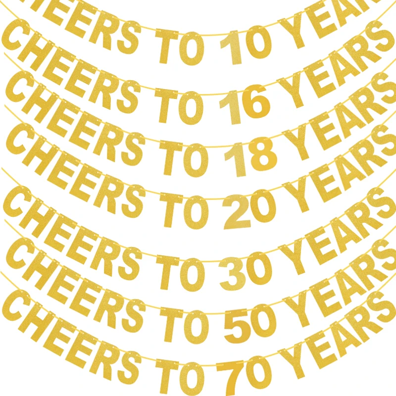 Alles Gute zum Geburtstag Banner Flaggen Gold jubeln zum 30. 40. 50. 60. Papier girlande Ammer für Erwachsene Geburtstags feier hängen Dekoration