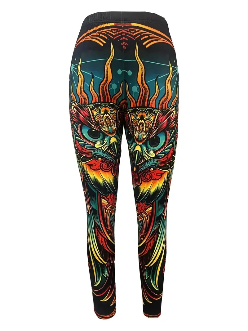 Women wear printed hip lift skinny basic casual leggings and pants on a daily basis