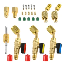 AC Refrigerant Angled Ball Valve 1/4