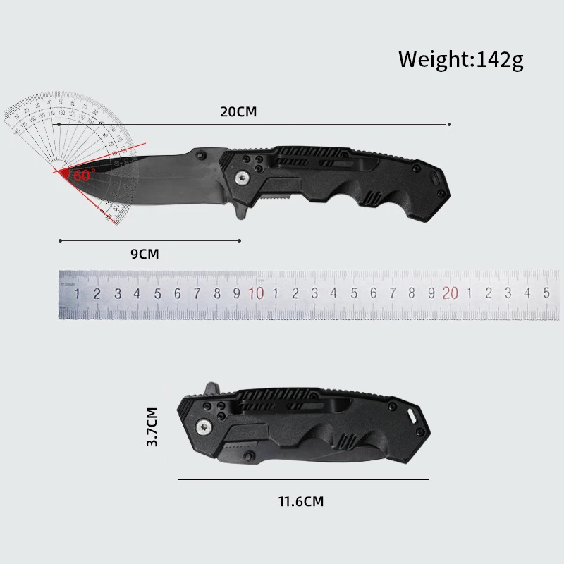 Multifunctional Outdoor Stainless Steel Knife, Foldable Knife for Self-Defense, Portable Folding Knife, High Hardness