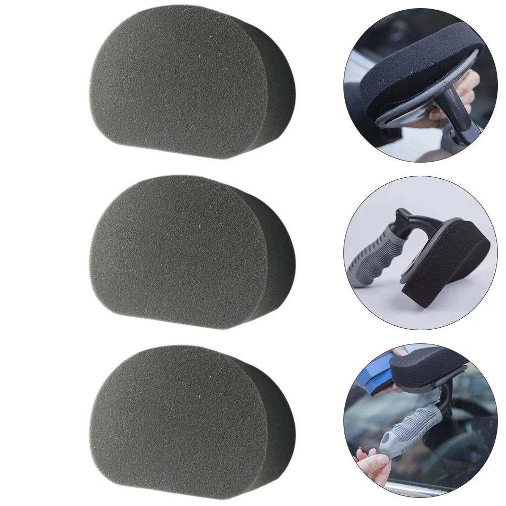 

3 Pcs Sponges Cars Tire Brush Cleaning Tool Waxing for 14x9x3cm Wash Polish Black