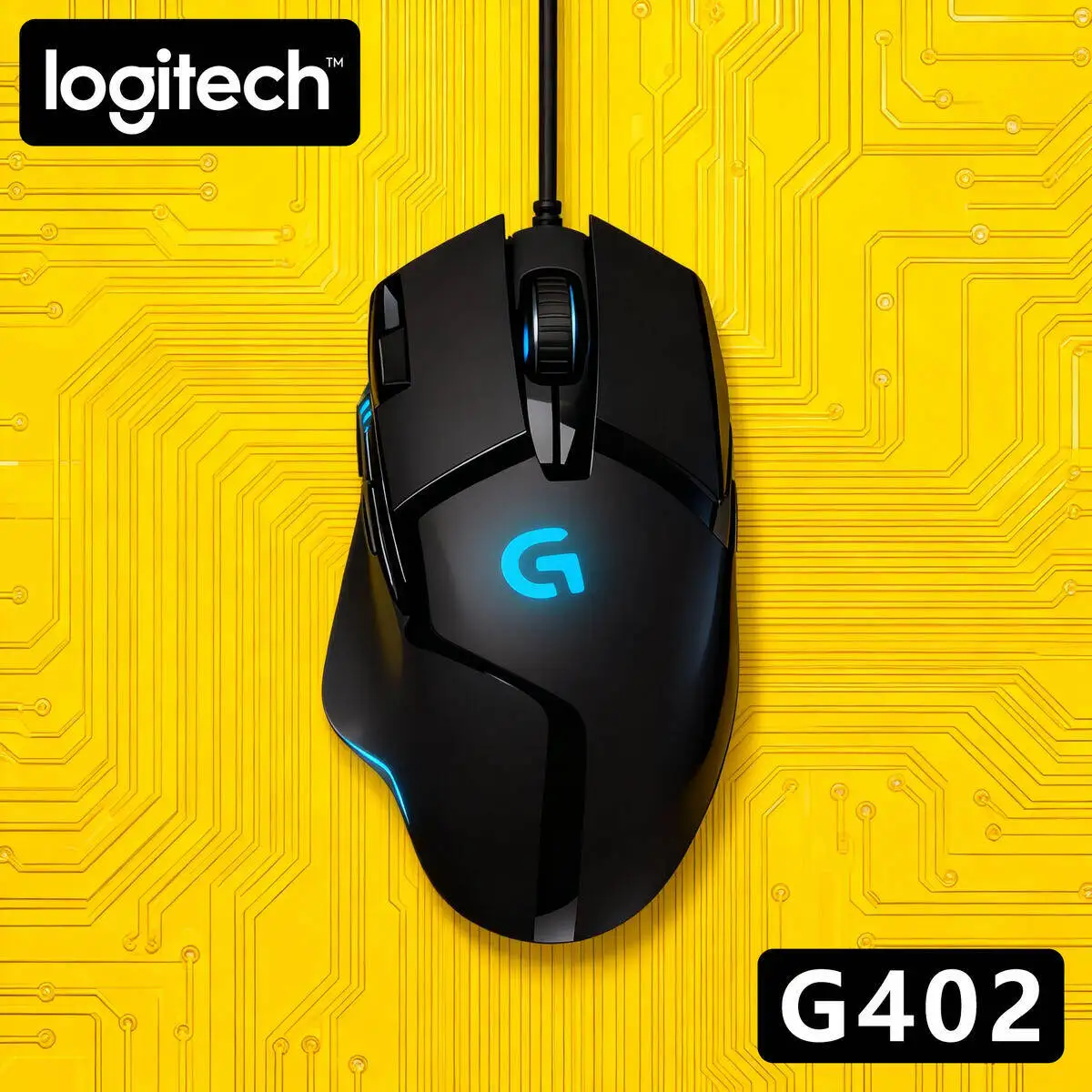 

Logitech G402 Hyperion Fury Gaming Mouse, Wired, 4000 DPI, 8 Programmable Buttons, 500 IPS Tracking, Ergonomic, PC/Mac