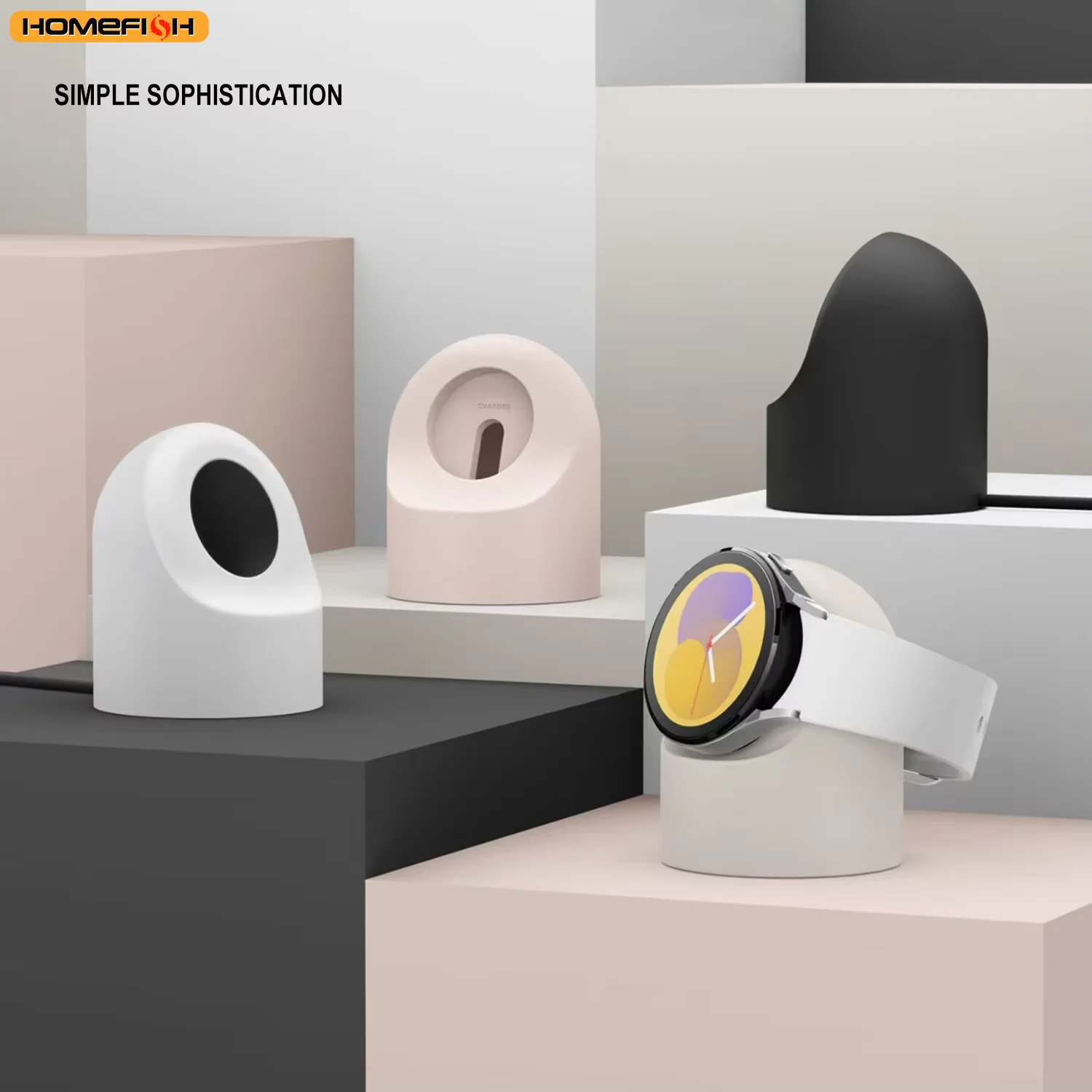 Kompatybilny z podstawką ładującą Samsung Galaxy Watch 7 40 44 46mm, Galaxy Watch 3 4 5Pro 6, silikonowa podstawka ładująca 45, baza ładująca.