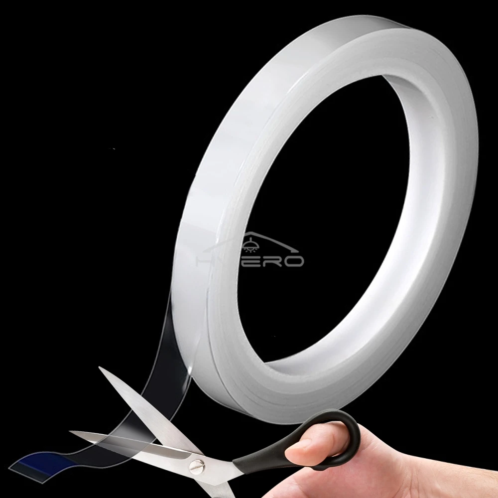 1Pcs New Nano Tracsless Double Sided Tape Transparent Reusable Lasting Waterproof Resistant Heat Adhesive Cleanable Car Special