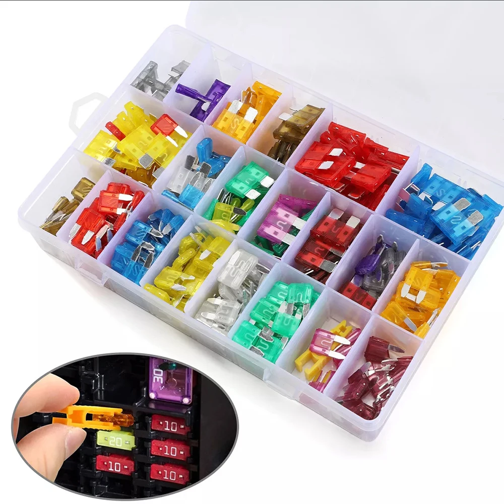 420pcs Boxed Fuses Assortment Kit Blade Fuse Replacement for Marine, Camper, Travel , Boat (2A/5A/7.5A/10A/15A/ 20A/30A/40A)