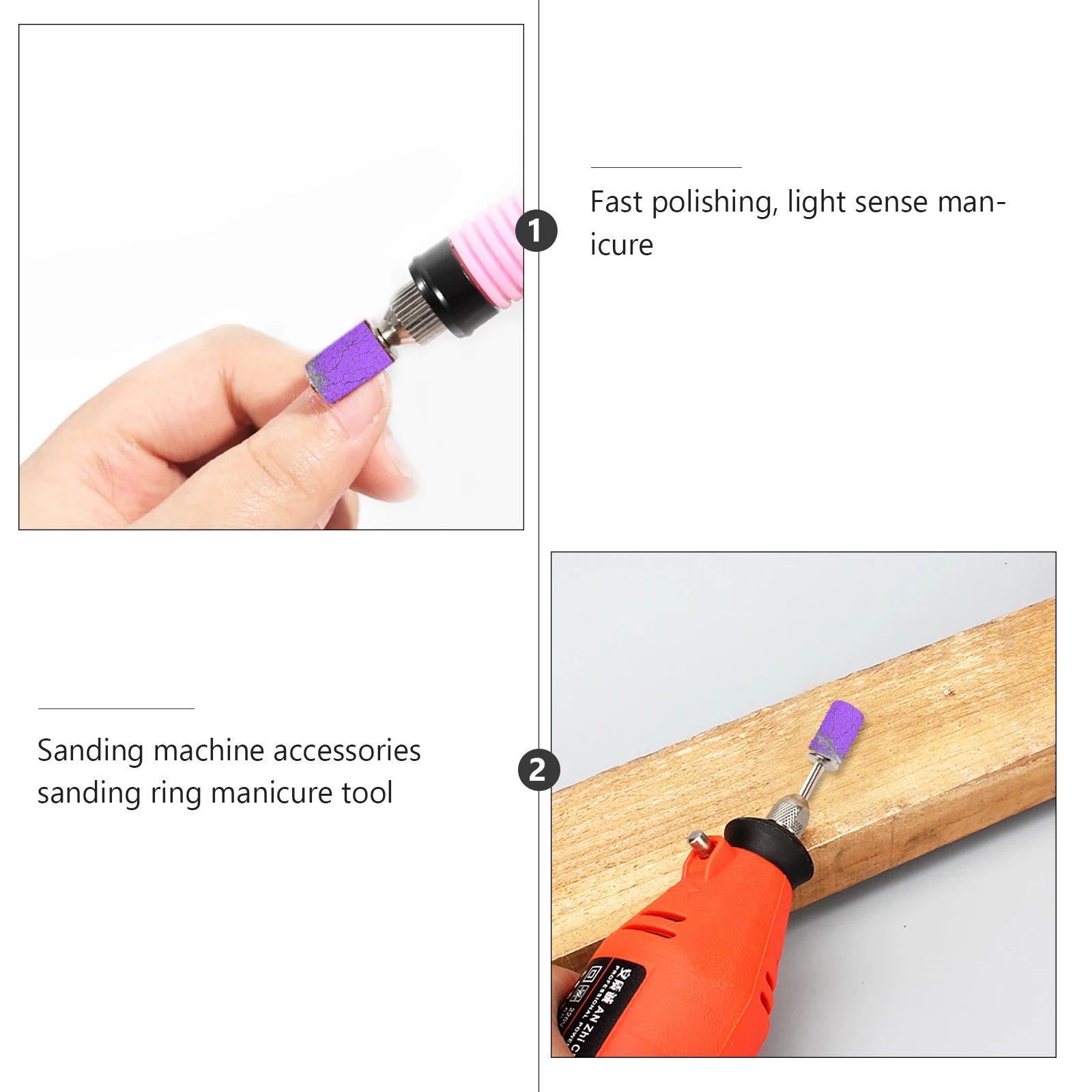 

100 Pcs Polished Sand Ring Manicure Sanding Band Nail Drill Bands Polishing Tool Grinding Head for Polisher Wheel Art Tools