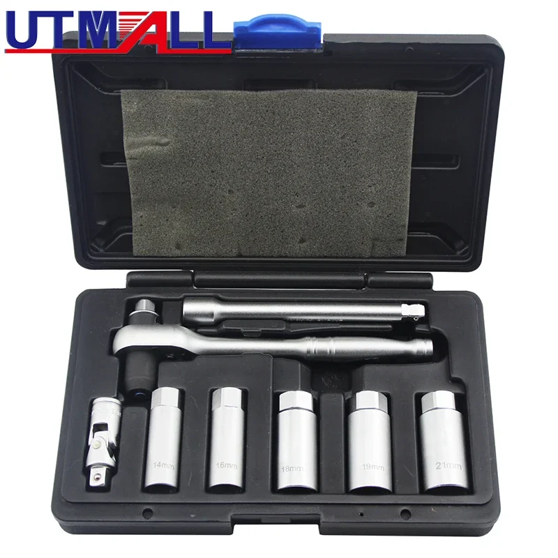 

8PCS 3/8" Torque Limited Ratchet and Spark Plug Socket Kit Engine Repair Tool