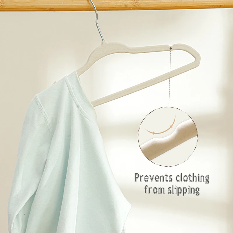 10/20pcs Velvet Hangers Non-Slip Rotin Baby Clothes Hangers Portable Children Closet Organizer Drying Clothes Space Saving