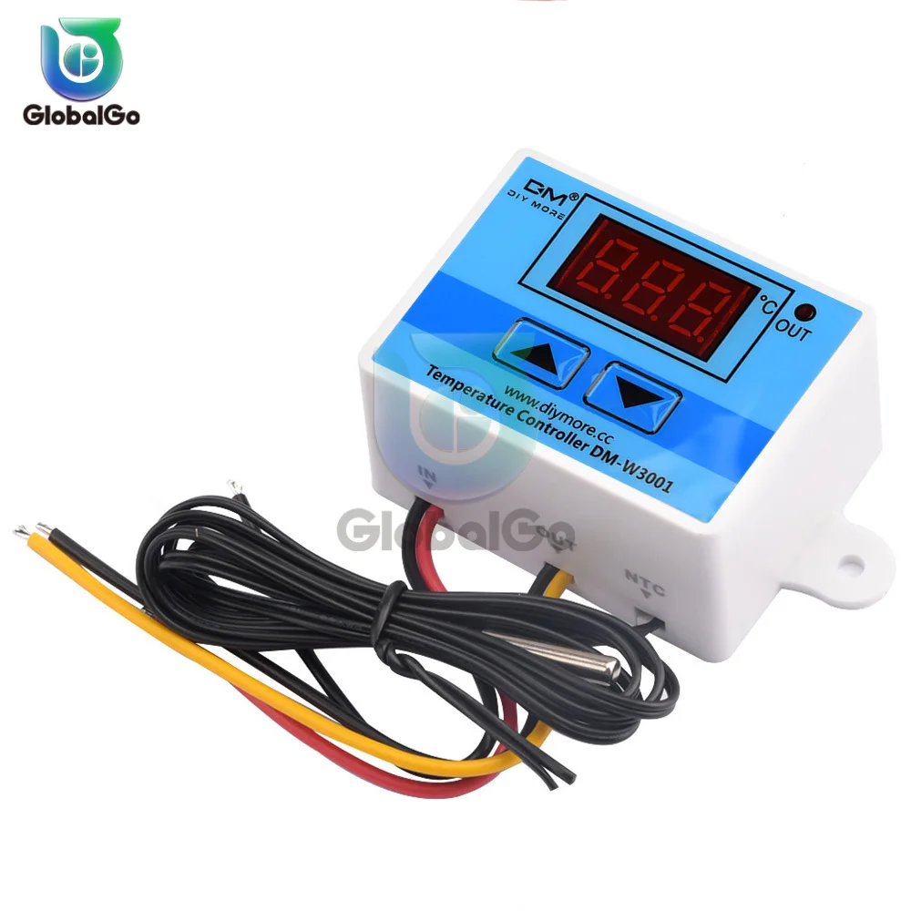 W3001 LED Digital Thermoregulator Temperature Tester Smart Thermostat Temperature Sensor Controller Relay Output 12/24/220V