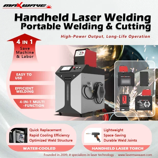 

Портативный лазерный сварочный аппарат ручного типа с системой воздушного охлаждения для работы с нержавеющей, углеродистой сталью, алюминием и железом