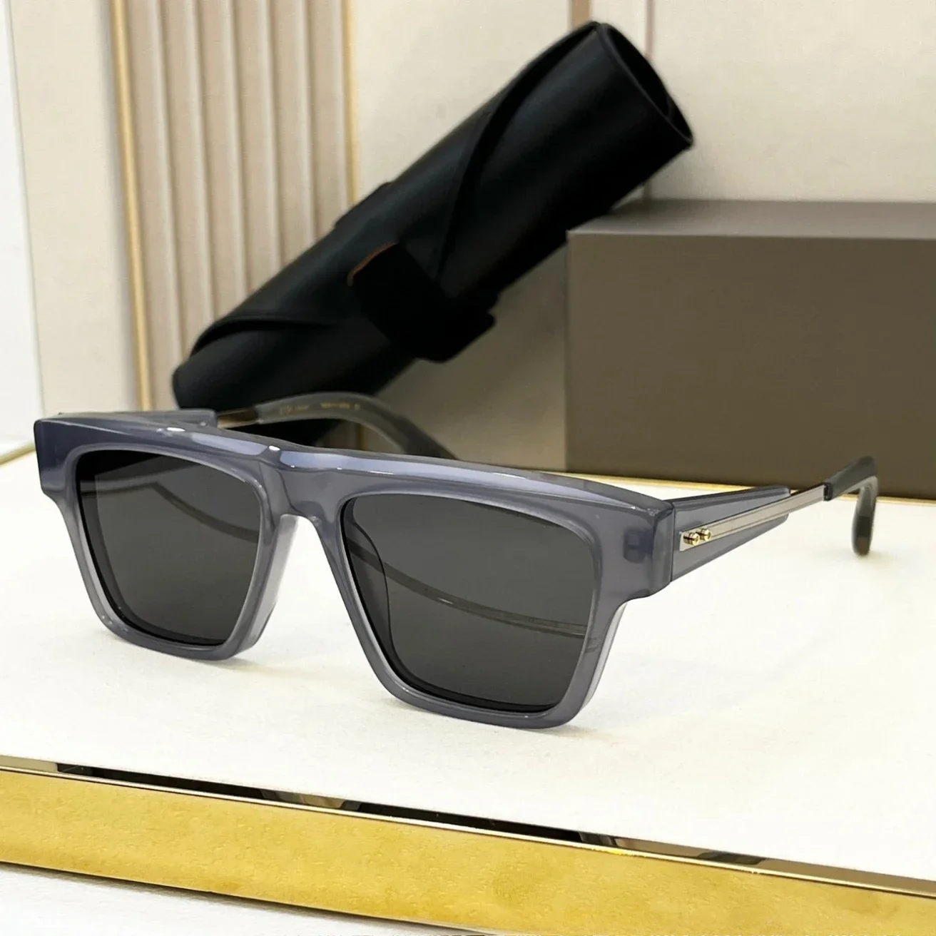 Ollymurs DT LANCIER Premium Plate Series  Light Luxury Travel Anti-UV SunglassesSquare Fashion Sunglasses DLS701 Style Sun Model