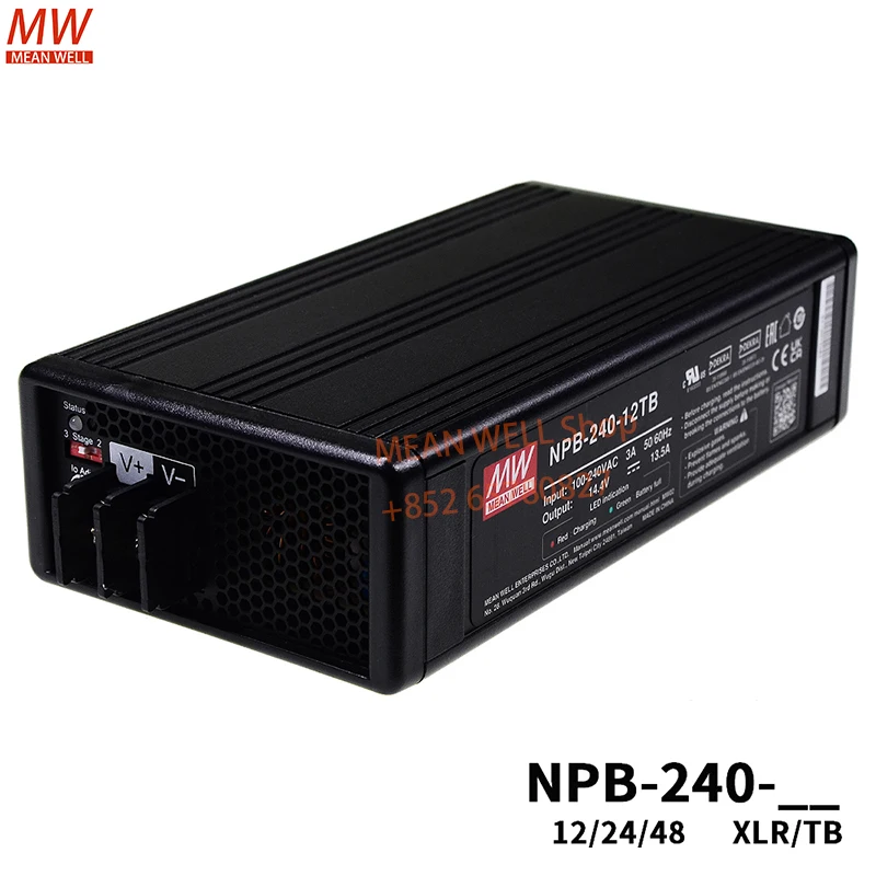 MEAN WELL 240W Compact Size and Wide Output Range Lithium Battery Charger NPB-240-12XLR NPB-240-24XLR NPB-240-48XLR TB AD1