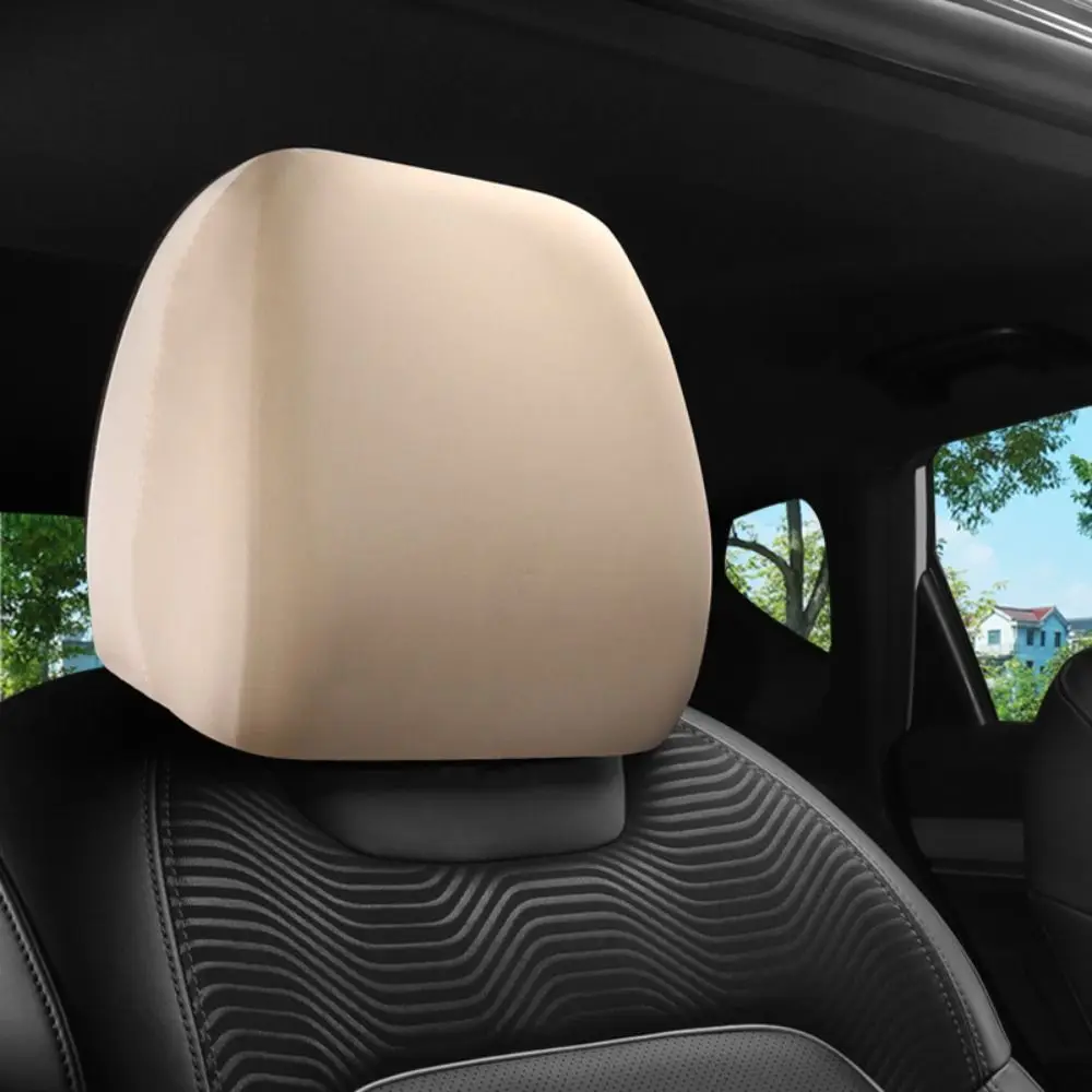 Universal Dirt-proof Car Headrest Cover Elastic Practical Seats Cover Solid Color Non-Slip Car Interior Accessories