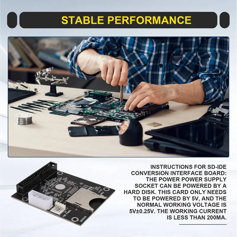 SD To 3.5 Inch IDE 40 Pin Converter Card IDE SD Card Adapter SSD Embedded Storage Adapter Card IDE Expansion Card-A57M