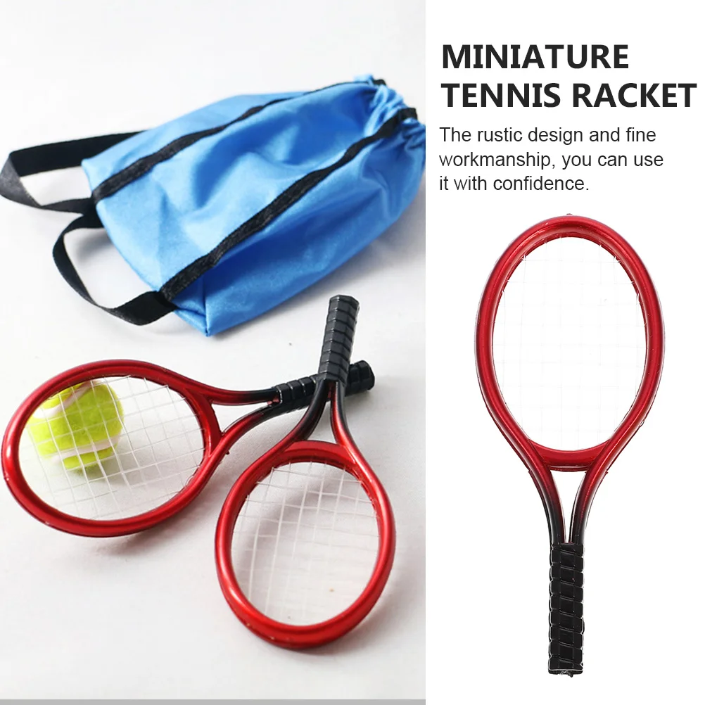 Babyspeelgoed Poppenhuis Tennisgereedschap Model Miniatuur Decoratief Minihuis Fairy Racket voor kinderen Miss