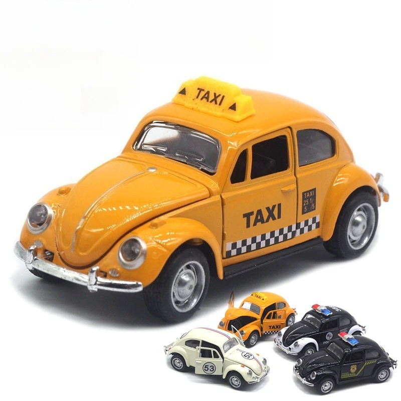 1:32 Beetle Alloy Car Diecasts Modello giocattolo classico in metallo con veicoli con funzione pull back per regali per bambini
