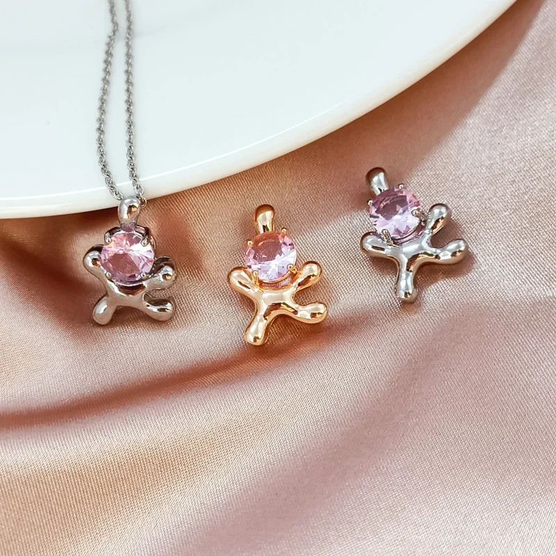 

14K Gold and White Gold Inlaid with Rhinestones, Large Herringbone Pendant, Bracelet, Necklace DIY Accessory