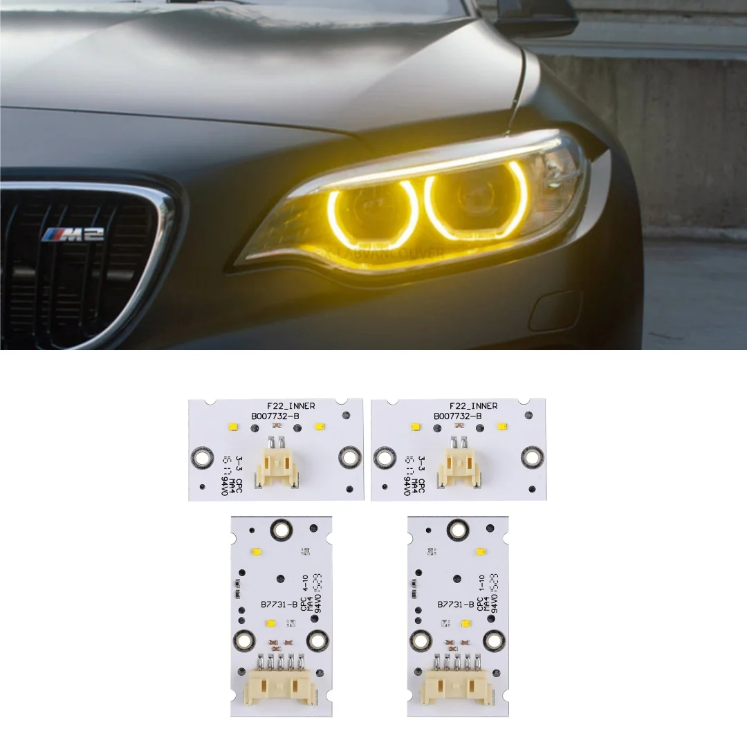 

4 шт. Модуль DRL для фар Модуль управления ЖЕЛТЫЙ Цвет 63117388923 63117388924 Для BMW 2' F22 F87 M2 F23 2014-2017