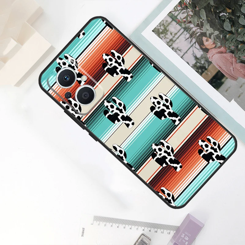 Boho Botanical Leaf Cow Cactus Case For OPPO Reno 8T 4Z 5Z 11F 10 Pro 4 5 6 8 7 Lite OPPO Find X6 X5 Pro X2 X3 Neo Cover