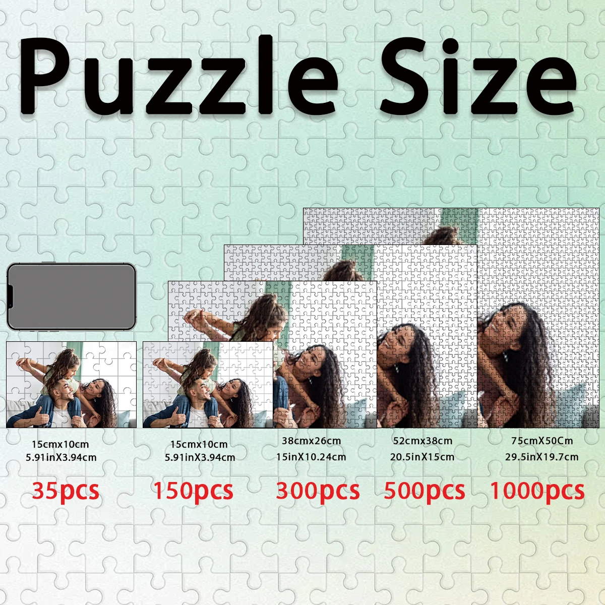 1pc Custom Photo Single Portrait Wooden Jigsaw Puzzle,Ideal Anniversary,Wedding,Birthday,Valentine Gift For Family Friends