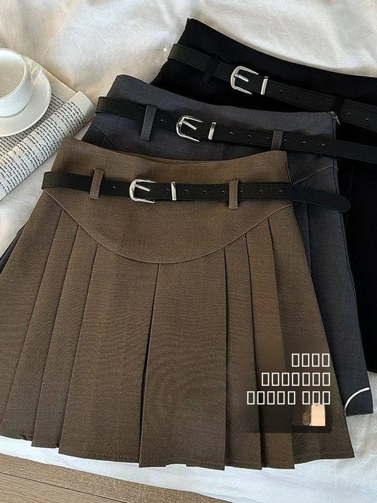 

Юбка А-силуэта с высокой талией, утягивающая, молодежная, в студенческом стиле, женская модная короткая юбка, весенняя новинка