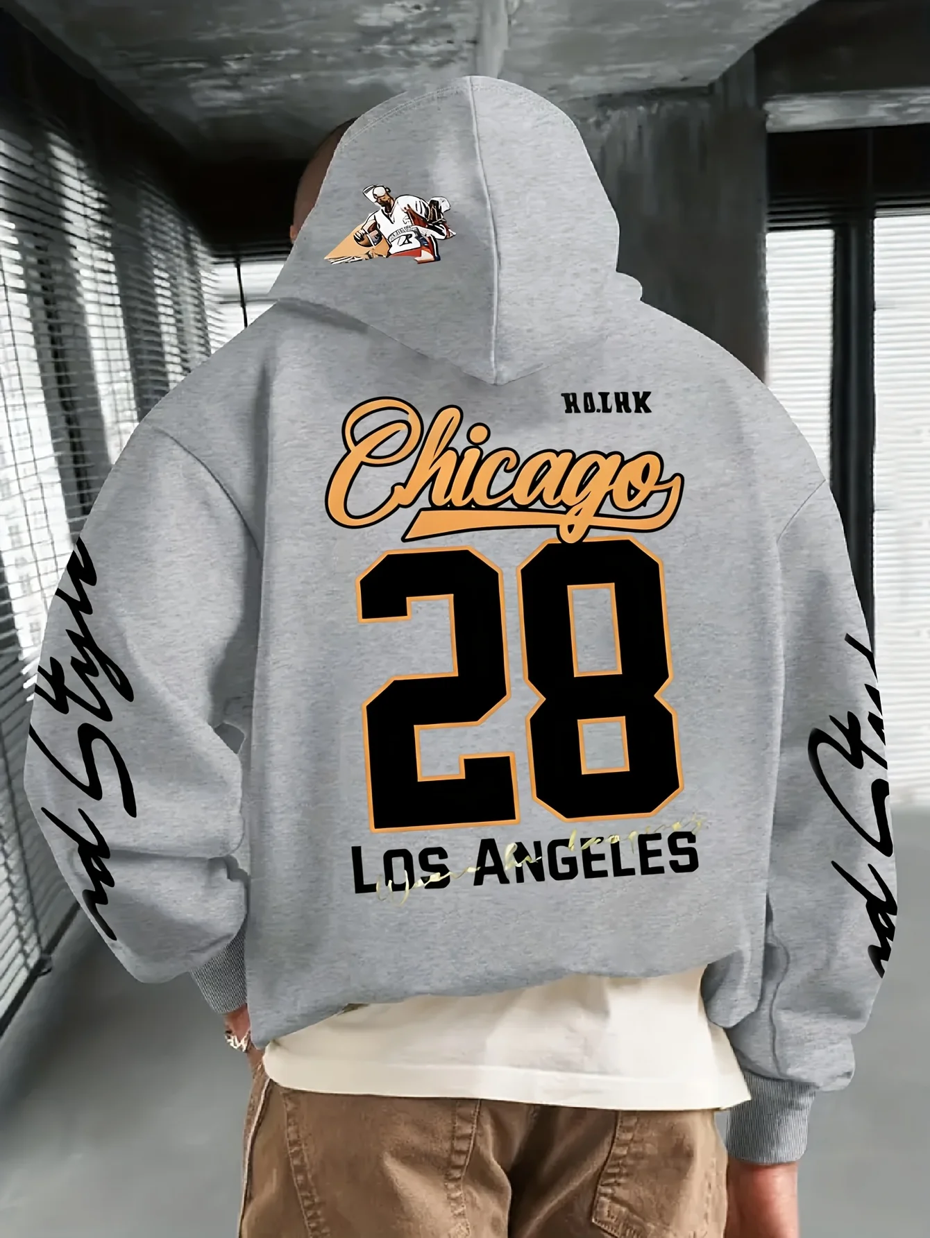 New model: men’s hooded long-sleeve loose-fitting casual printed basic sweatshirt. Perfect for young people in spring, summer, a