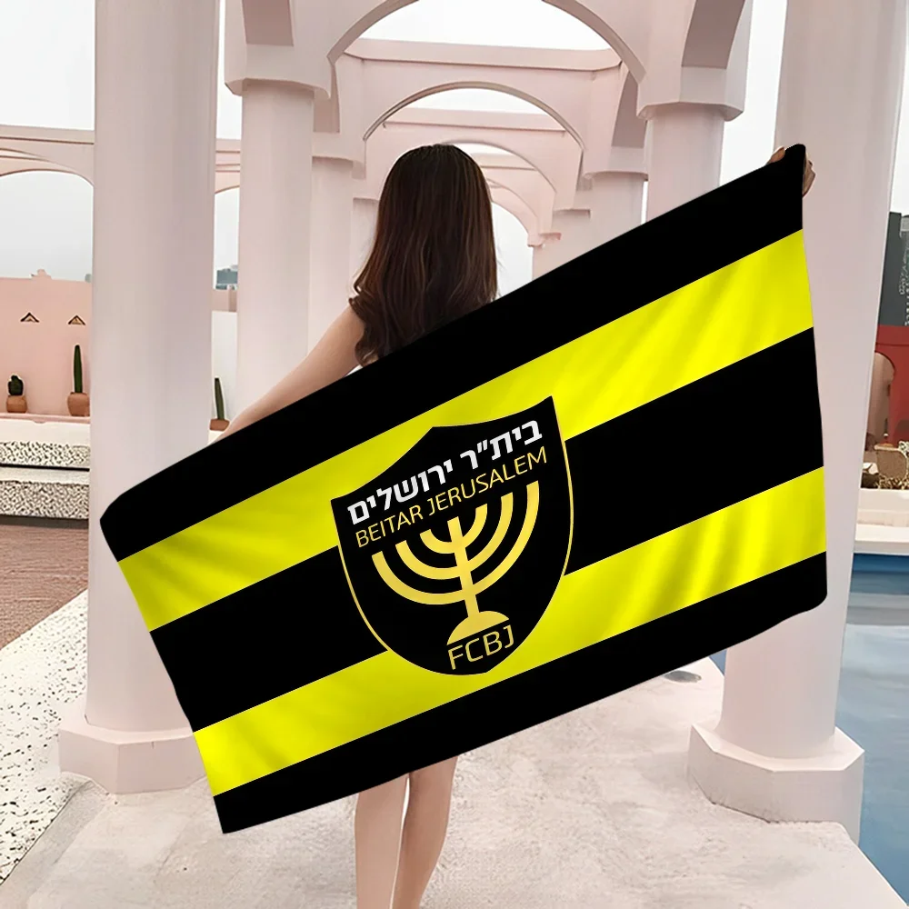 B-Beitar J-Jerusalem F-FC Beach Towel Cartoon Cute Summer Kids Large Bath Towel Microfiber Absorbent for Swimming Travel