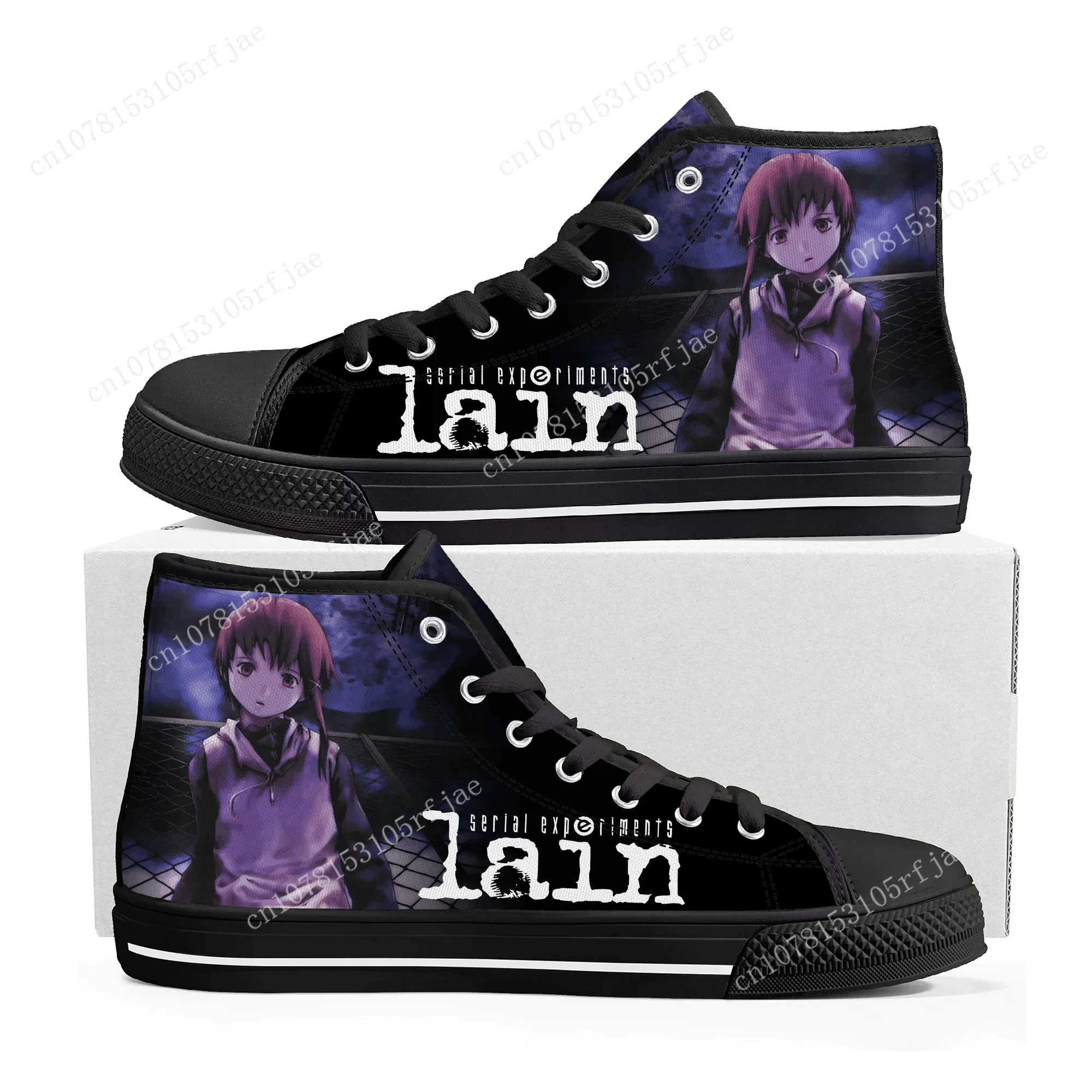 

Serial Experiments Lain High Top Sneakers Cartoon Game Men Women Teenager High Quality Canvas Sneaker Custom Built Couple Shoes