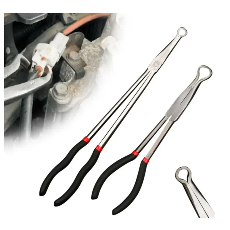 1Set 16inch Multi-purpose Long Nose Pliers Straight Needle Nose Pliers 25 / 45 Degree Curved