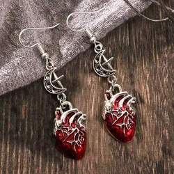 New Retro Water Drop Ruby Hand Earrings Fashion Exaggerated Girl Ear Studs Jewelry Gift 2024
