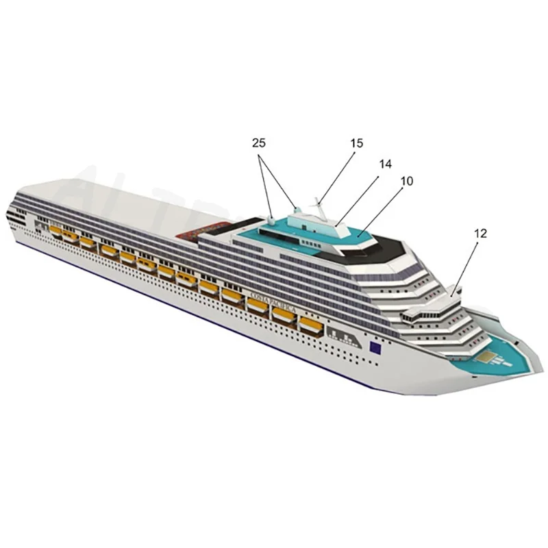 3D Paper Model DIY Puzzle Manual Papercrafts Toy Cruise Ship Paper Model Cruise Ship