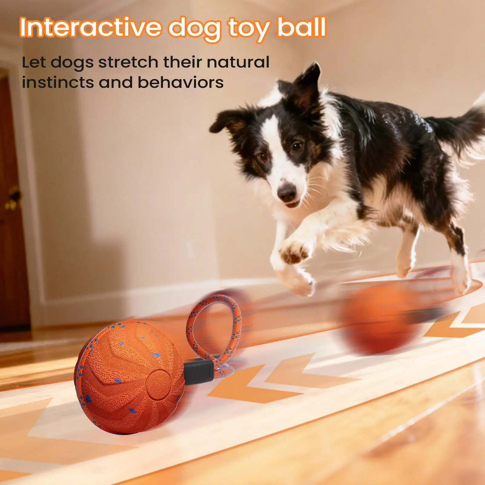 

Interactive Ball for Dogs Smart Rechargeable Automatic Moving Dog Ball Pet Toys for Enrichment Stimulation Busy Exercise Fetch