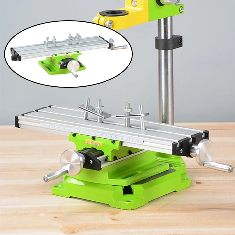 Multi-functional Miniature Precision Milling Machine Cross Workbench Drill Table X-Y Adjustment Coordinate Table for Mini Drill