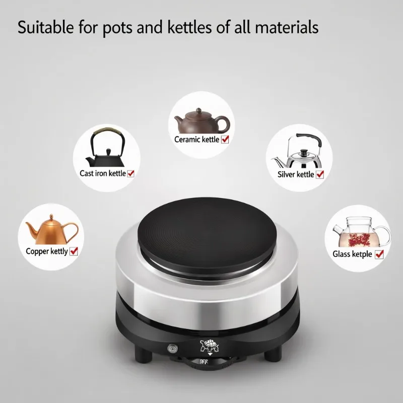 800W Electric Radiant Cooker Household Compact Heating Platform Brew Tea Coffee Moka Pot Warm Beverage Maintain Constant Heat