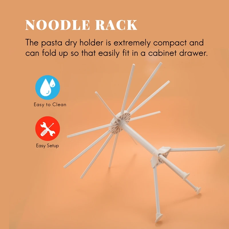Noodle Rack Pasta Drying Rack, Noodle Drying Holder, 10 Arms Spaghetti Dryer Stand for Fresh Homemade Pasta Making