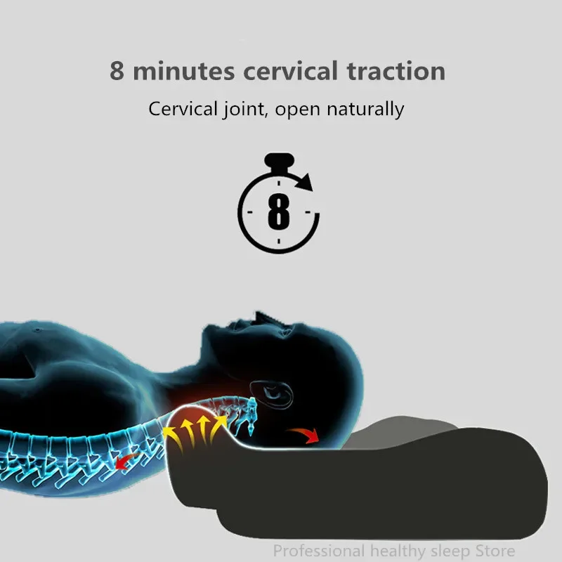 Almofadas cervicais de espuma viscoelástica, suporte para costas, estômago, travessas laterais Almofada ortopédica de contorno - Travesseiro cervical bidirecional