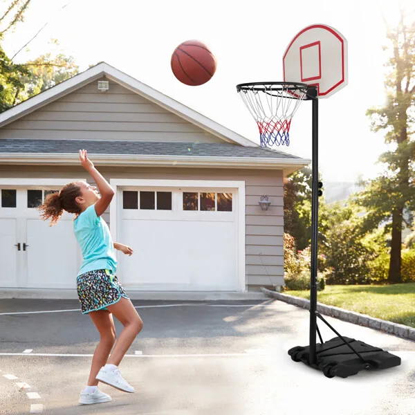 Portable Basketball Hoop Outdoor Goals Backboard System Adjustable Height 5-7 FT view 2