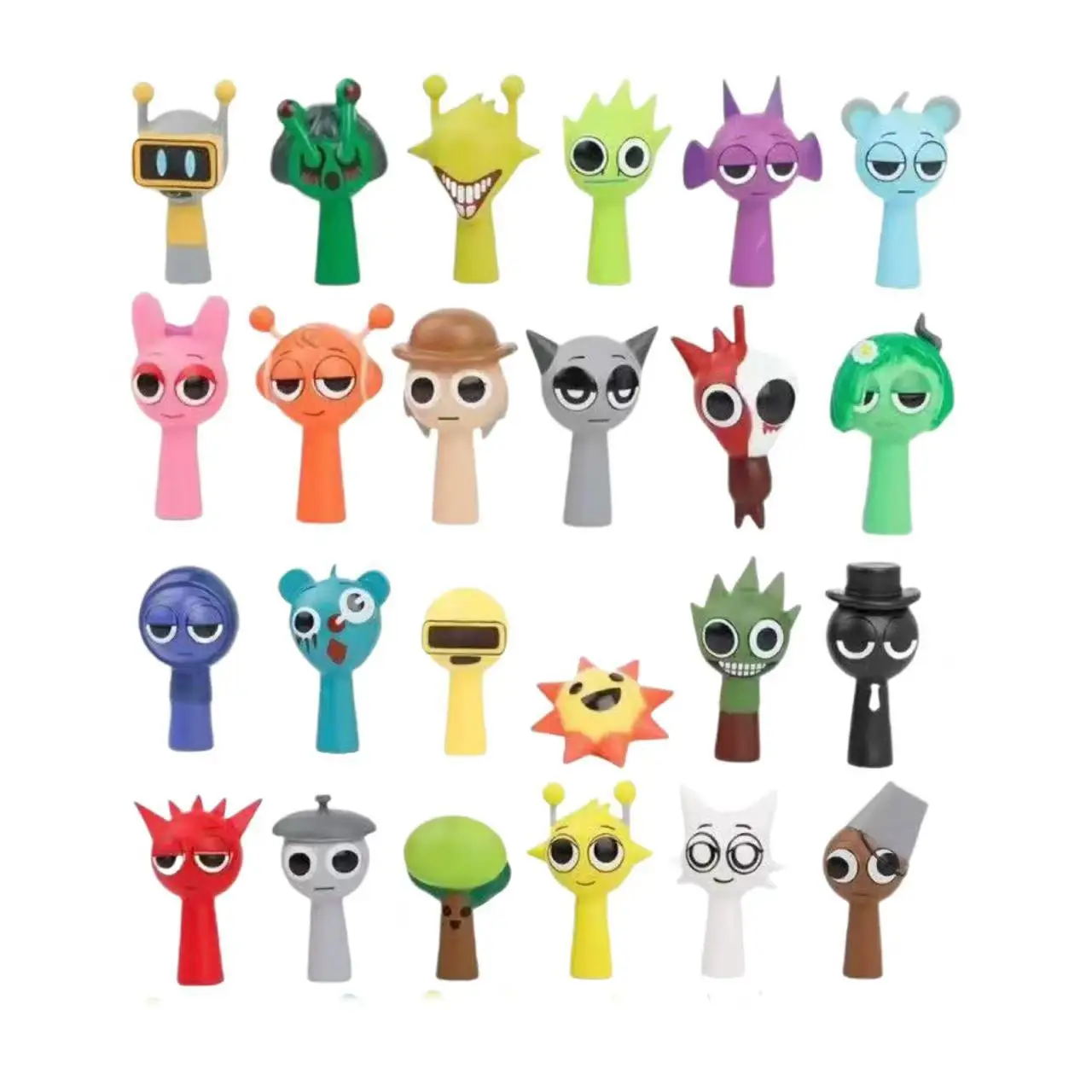 24-48pcs No Repeat Sprunki Figures Funny Collection Toys 2-3cm PVC Cute FIgures Toys Kids Christmas Gift