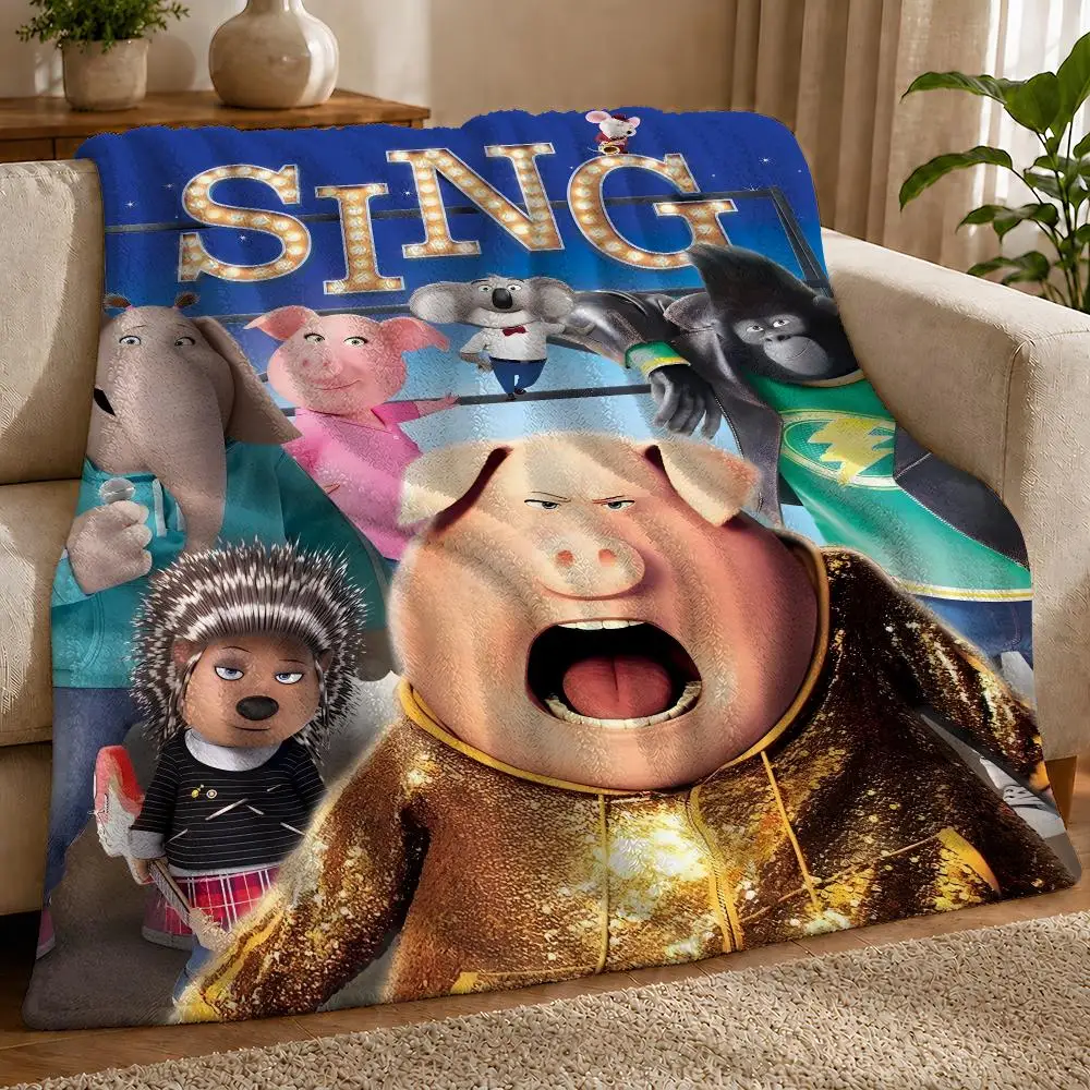 Sing Throw 1pc Flannel Blanket Soft Lightweight Warm Cozy For Bedroom Sofa Bed