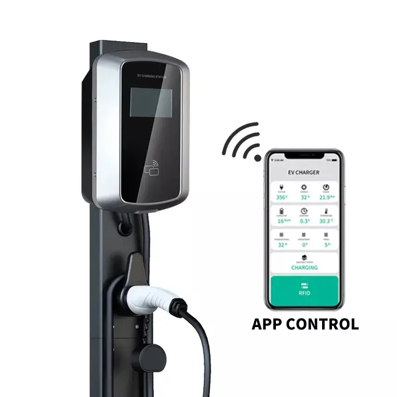

32a Wall Mount New Energy Fast Electric Vehicle Ac Ev Car Charger Charging Pile WallBox 22kw 11kw Type 2 Smart Charging Station