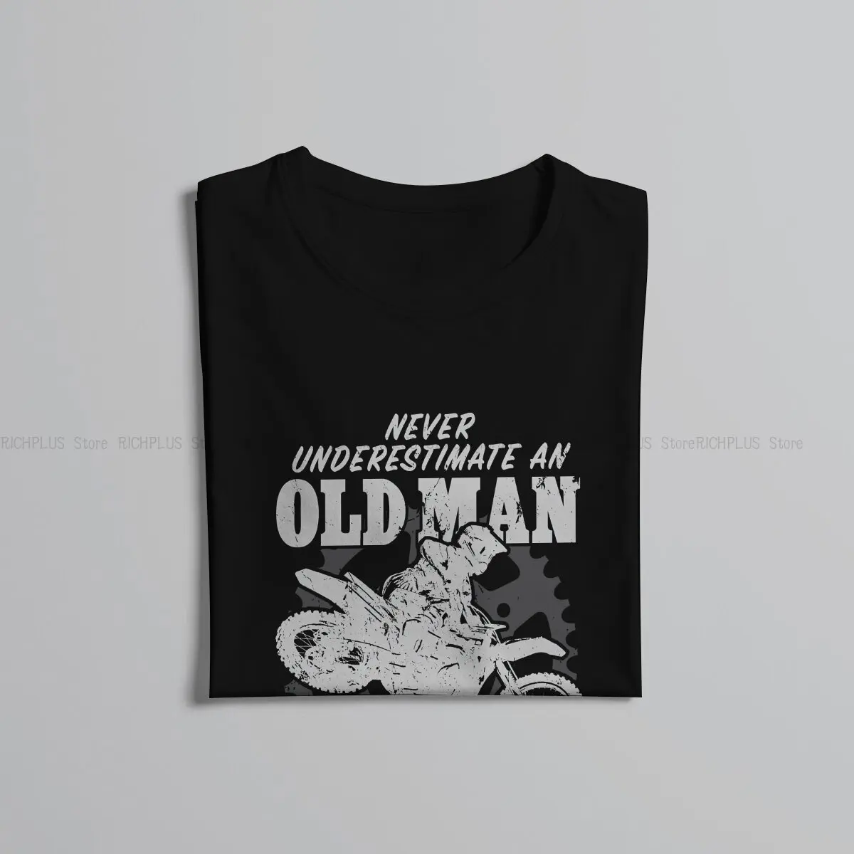 Enduro Cross Motorcycle Racing Man TShirt An Old Man With A Dirt Bike Fashion Polyester T Shirt Harajuku Sweatshirts New Trend