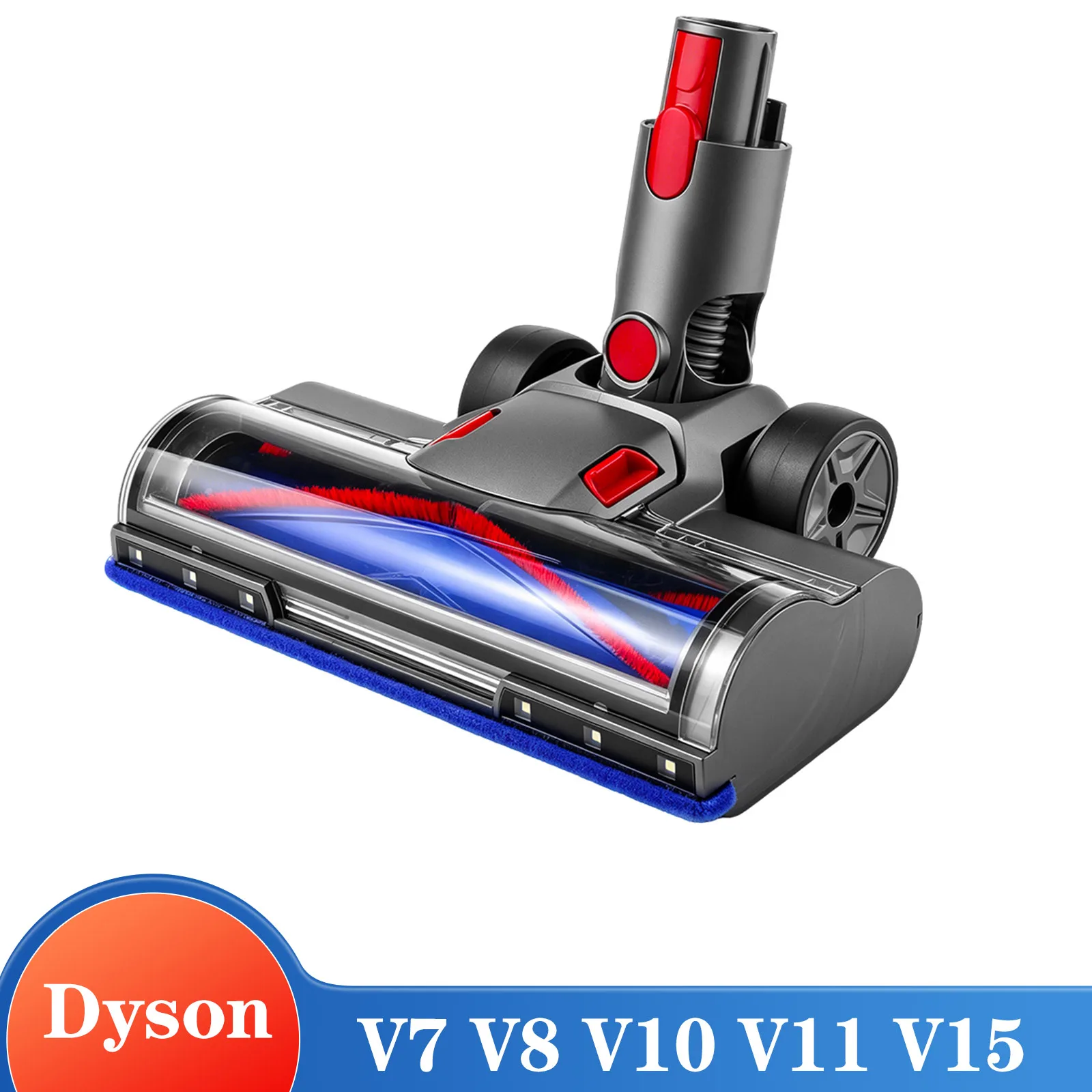 Newest Brush Head for Dyson V7 V8 V10 V11 V15 Nozzles 6 Led Lights V Shape Replaceable Vacuum Cleaners Brush Heads